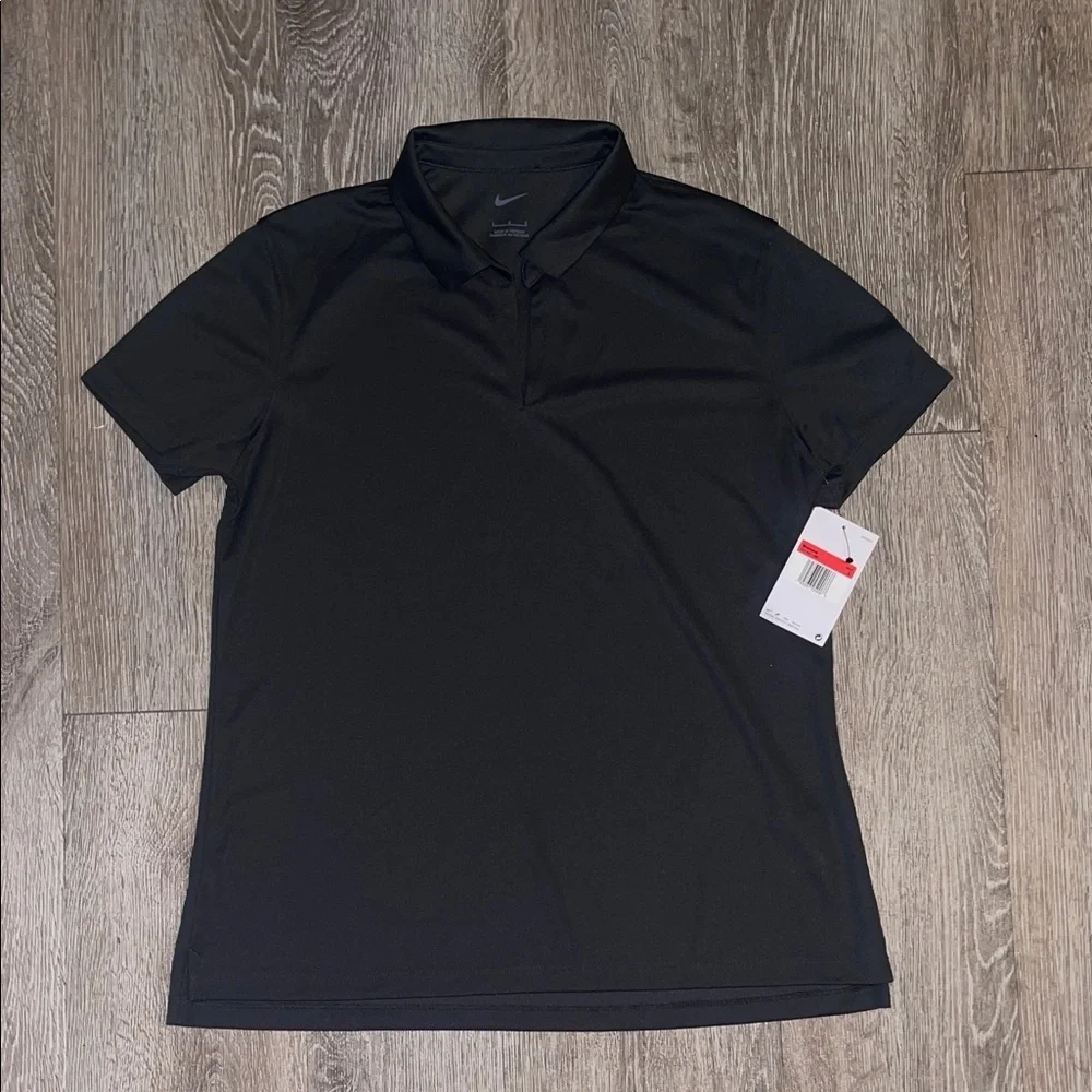 New nike women’s gray short sleeve polo tennis shirt size large golf active